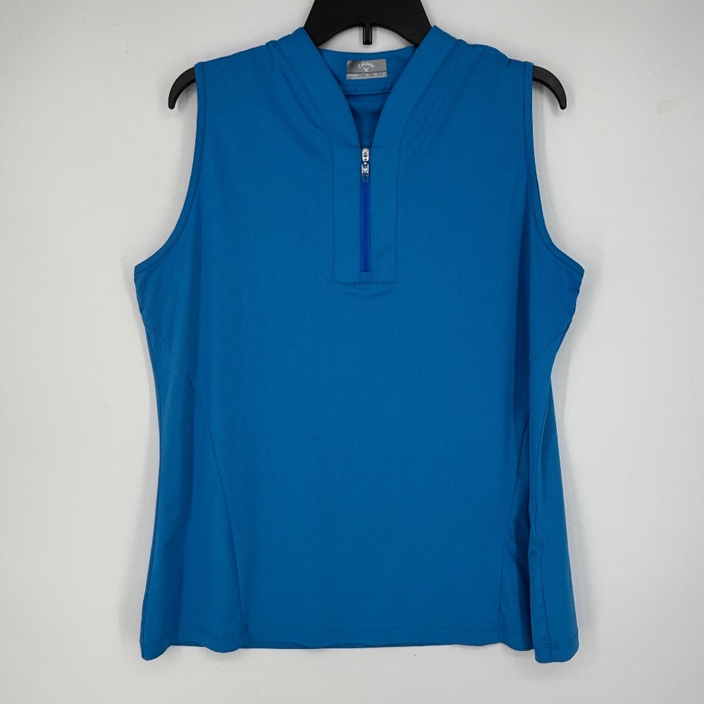 Callaway Women's Sleeveless Zip-Front Tank Top Blue